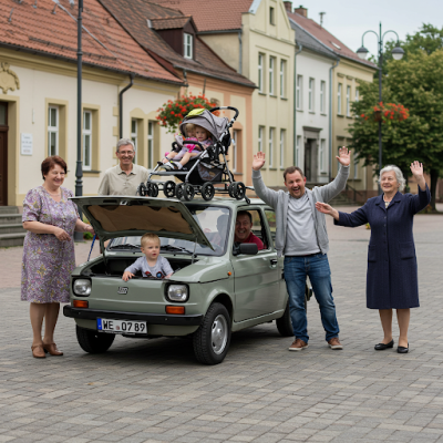 Rodzice zapakowali dzieci na wycieczkę z Wielunia