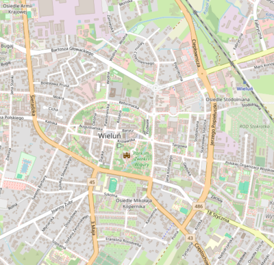 Wieluńskie ulice na mapie Wielunia
